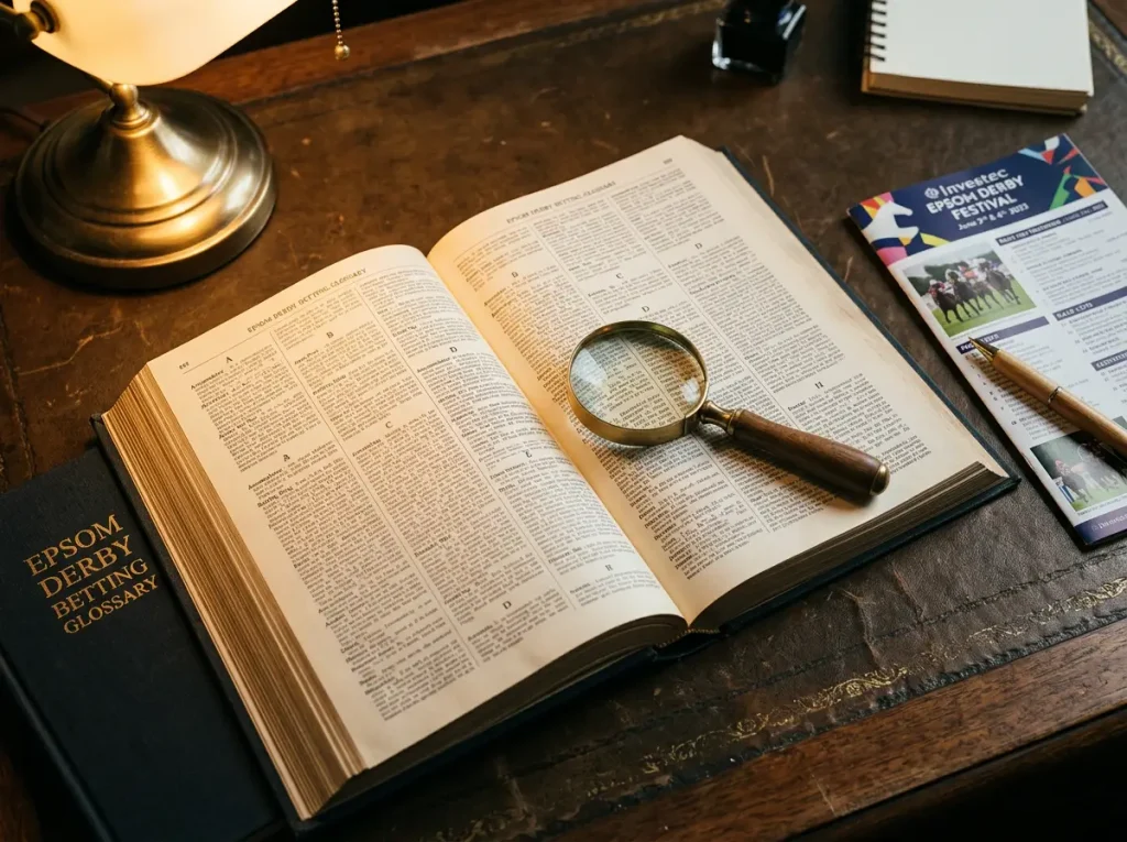 Open glossary page with horse racing betting terminology and definitions