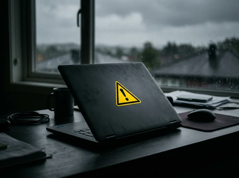 Warning sign overlaying a shadowed betting website representing unlicensed operators